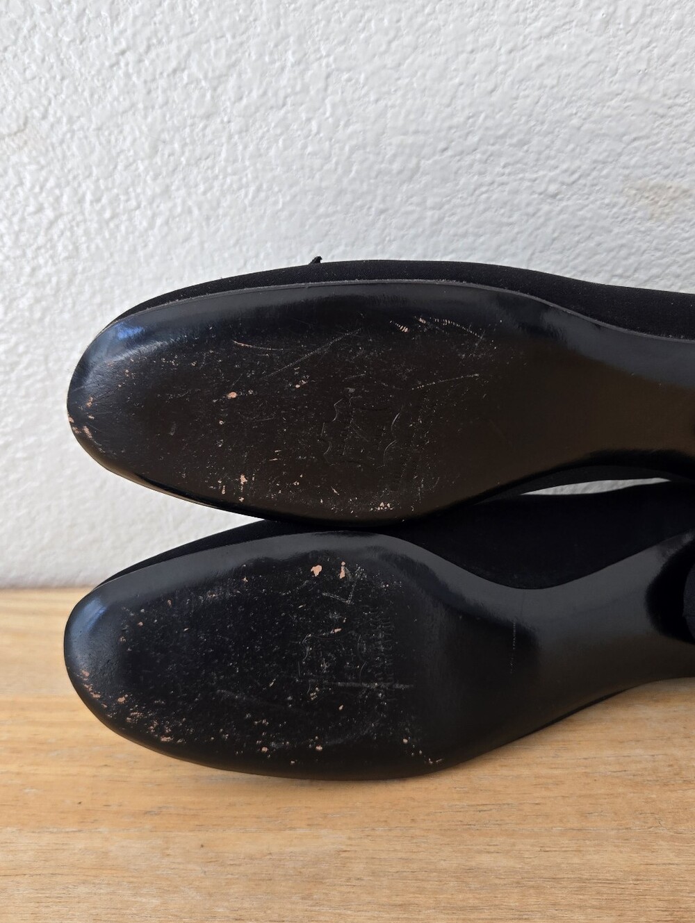Stuart Weitzman Black Bow Accent Slip-on Ballet Flats Size 8.5 M‎ Fabric Upper - Picture 12 of 16